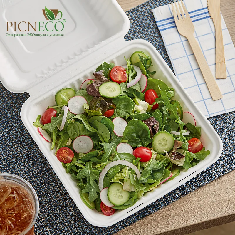 товар Ланч бокс из целлюлозы, 206x203x85, белый LB103